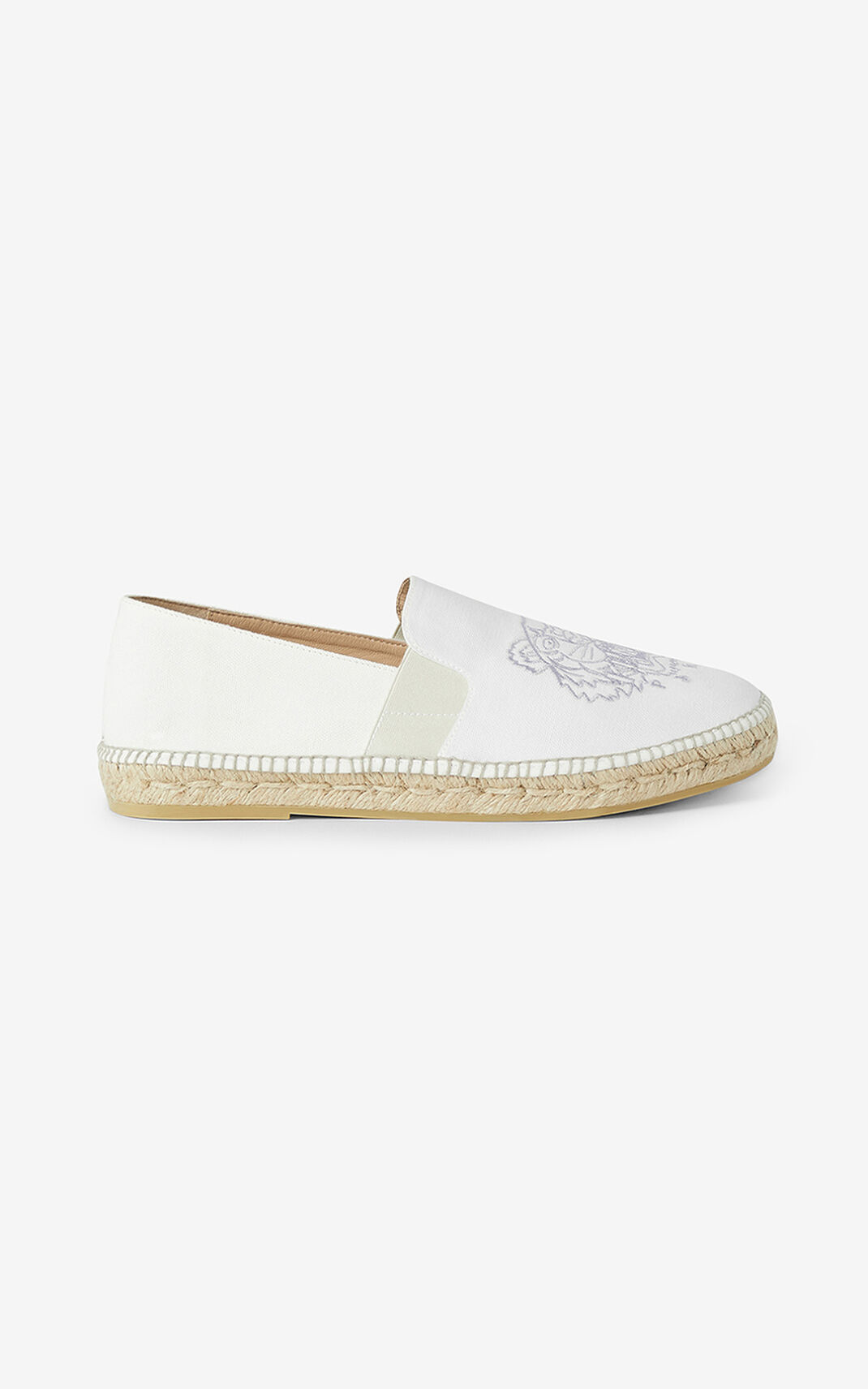 Alpargatas Kenzo Tiger elasticated Lona Feminino - Branco | 135JYTXCV